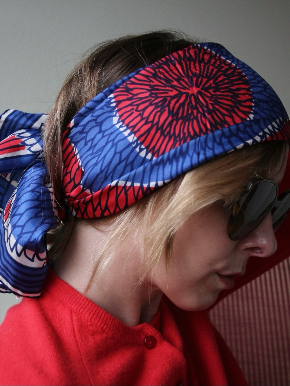 1970's Vera Neumann Ladybug Silk Starburst Medallion Scarf